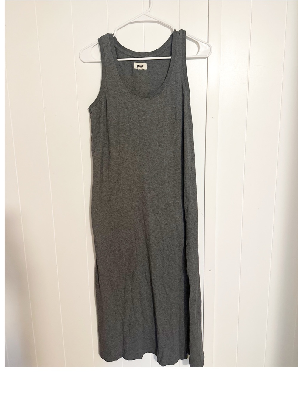 Pact organic cotton midi tank dress gray size small - Picture 2 of 5
